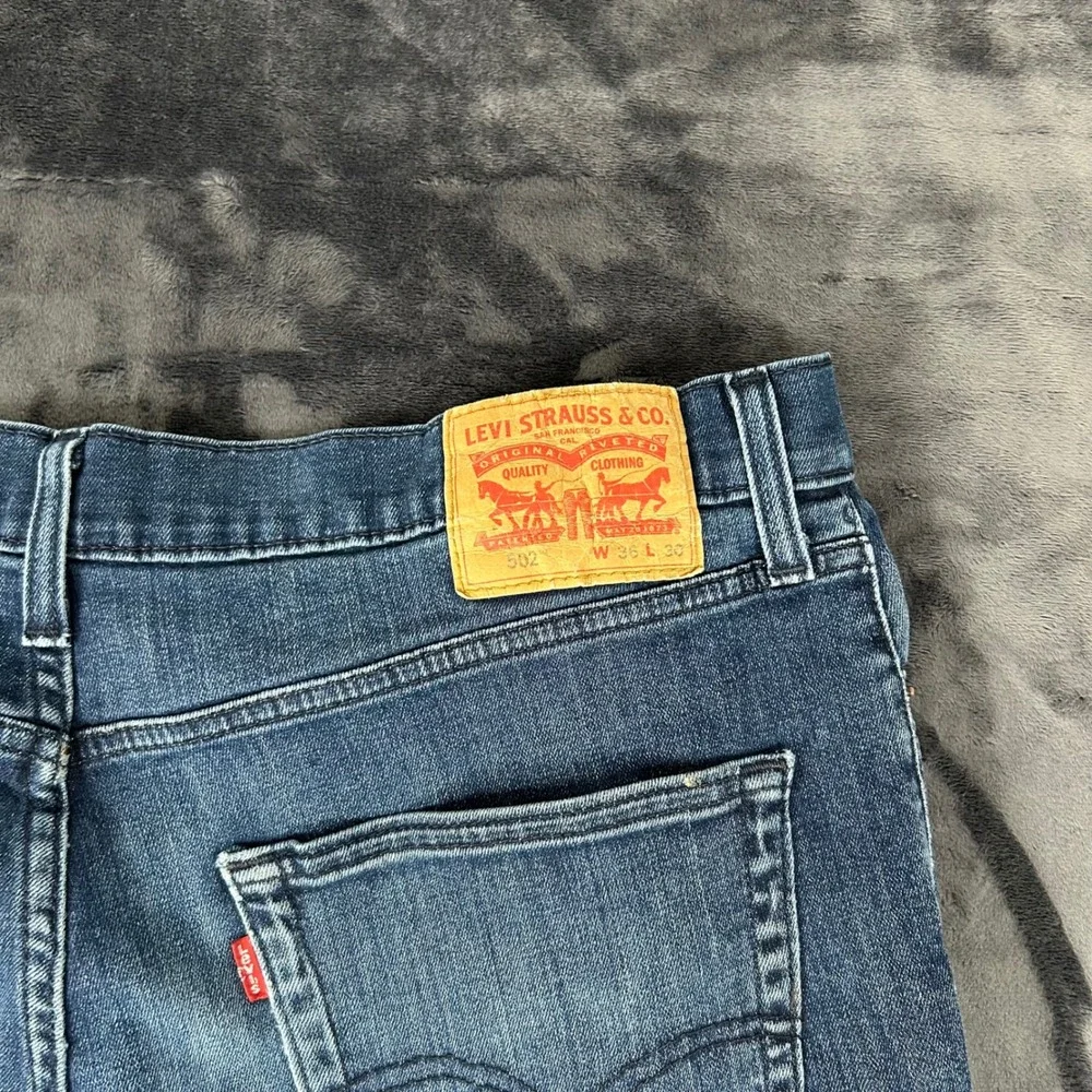 Levi's 502 Regular Taper Jeans Mens 36x30 Blue Performance Stretch Denim